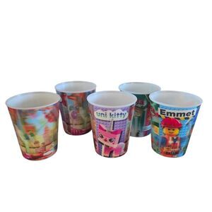 The Lego movie Mc Donnals 5 3D cups 2013 bundle never used